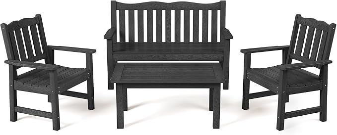 Stoog 4-Piece Patio Furniture Set, All-Weather Outdoor Dining Set, Include 1 by Stoog