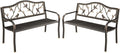 MFSTUDIO Outdoor Metal Bench Set of 2, Patio Metal Frame Park Bench by MFSTUDIO