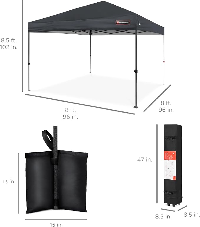 Best Choice Products 8x8ft Pop Up Canopy Tent, Outdoor Shade, 1 Person 1 Minute - Image 8