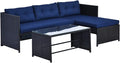 Outsunny 3 Piece Patio Furniture Set, Rattan Outdoor Sofa Set by Outsunny