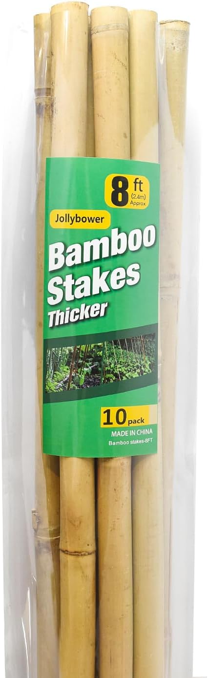 10pcs 1" D Thicker Heavy Duty Bamboo Stakes, 8FT Plant Stakes, Natural Garden - Image 6