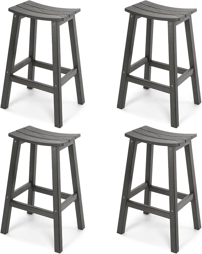 Stoog Bar Stools Set of 4, All-Weather Outdoor Barstools, 400 lbs Weight Support by Stoog