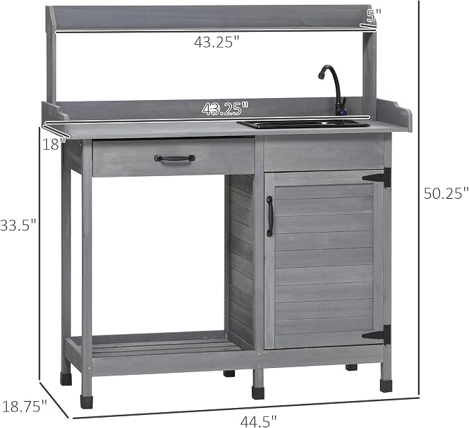 Outsunny Potting Bench Table - Image 8