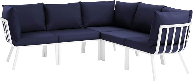Modway Riverside Outdoor Patio Aluminum Sectional Set, 85. 5" L x 85. 5" W x - Image 2