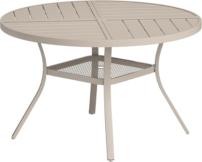 VICLLAX Round Patio Table with Adjustable Umbrella Hole by HOME
