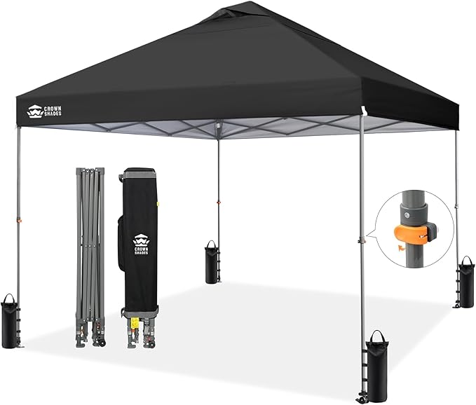 CROWN SHADES Adjustable Height on The Fly, 10x10 Pop Up Canopy by CrownShades