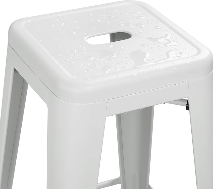 Yaheetech 24'' Metal Bar Stools Counter Height Barstools Set of 4 High Backless - Image 9