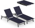 Ciokea Foldable Outdoor Lounge Chair Set of 2, No Assembly Aluminum Chaise by CIOKEA