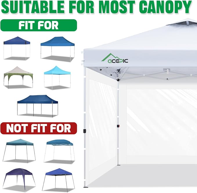 Clear Canopy Sidewalls for 10x10 Pop Up Tent, Transparent Window Curtain Cloth - Image 5