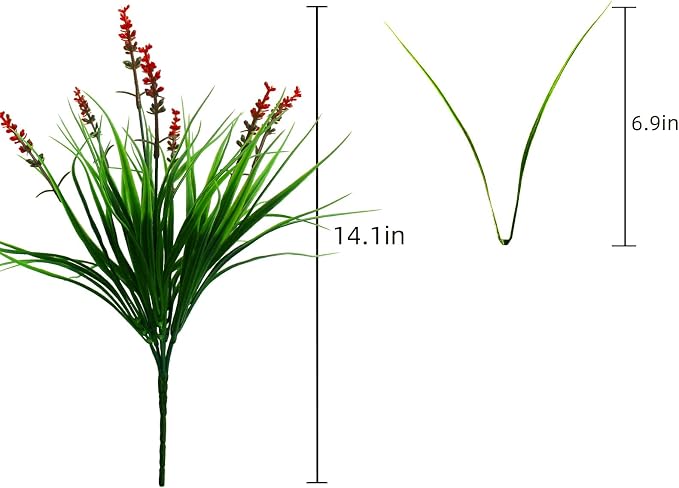 alyptus Artificial Flowers Outdoor 12 Bundles Fake Plants Outside Red Flower - Image 2
