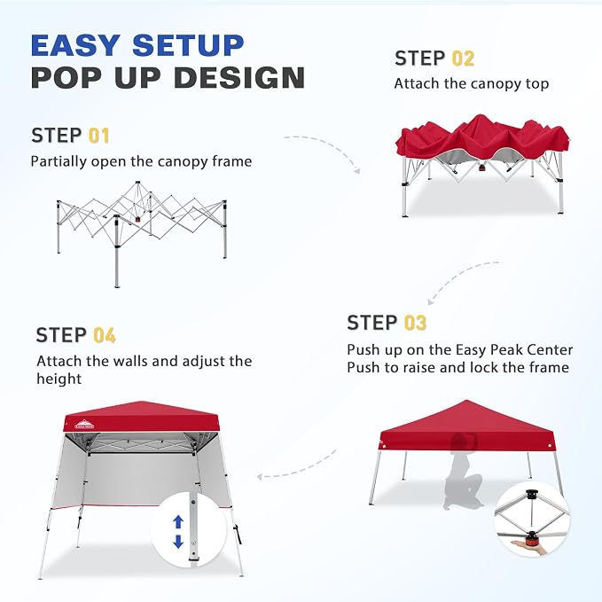 EAGLE PEAK Day Tripper 8x8 Aluminum Super-Lightweight Slant Leg Pop Up Canopy - Image 6