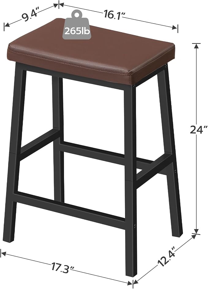 HOOBRO Bar Stools, Counter Height Bar Stools, 24 Inch Barstools - Image 3