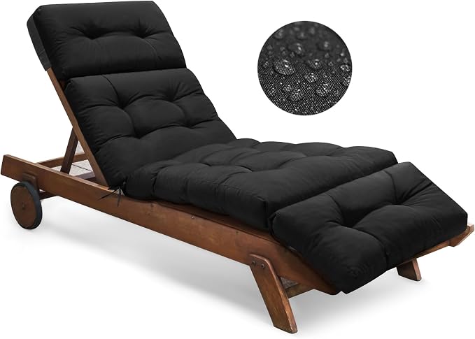 Outdoor Chaise Lounge Chair Cushion Replacement 74.4 x 22 x 4.7 Inches Memory by Tycdiose