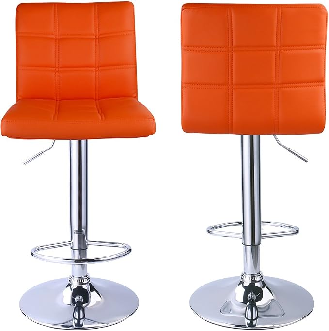 Modern Square PU Leather Adjustable Bar Stools - Image 5