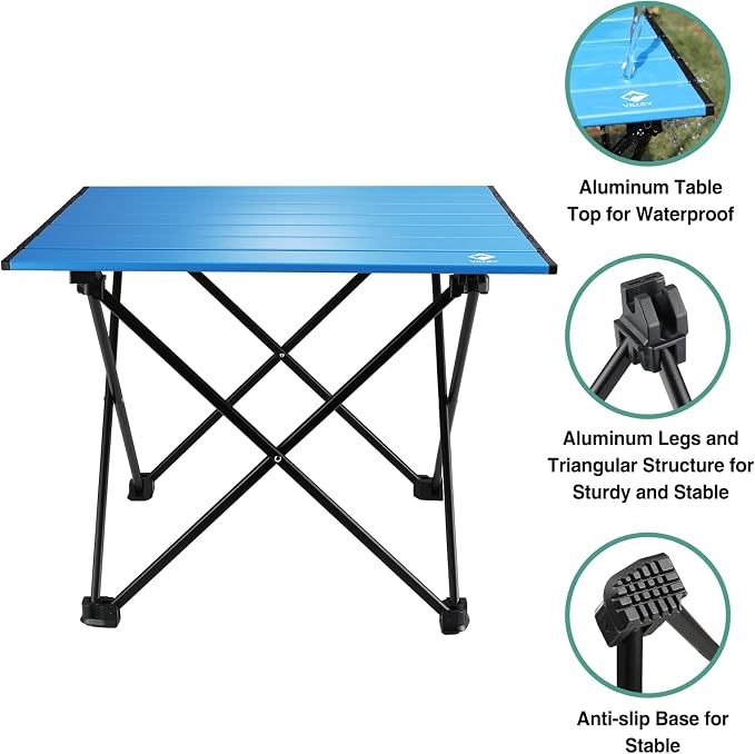 VILLEY Portable Camping Side Table, Ultralight Aluminum Folding Beach Table - Image 5
