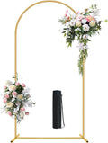 6.6FT Metal Wedding Arch Stand Gold Square Arched Backdrop Frame by Nisoger