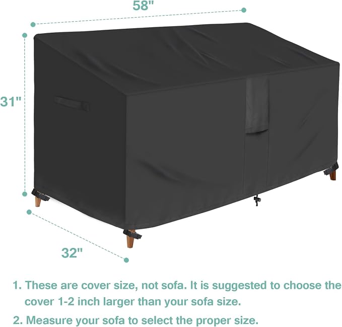 Luv4babe Outdoor Loveseat Cover, Weatherproof and Waterproof Heavy Duty Outdoor - Image 5