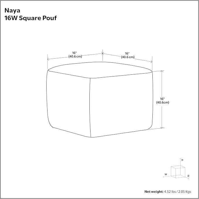 SIMPLIHOME Naya Cube Pouf - Image 3