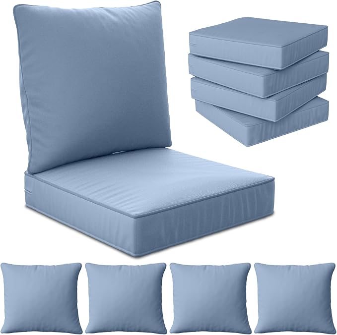 22" x 22" x 6" Outdoor Deep Seat Cushions Set by Unknown