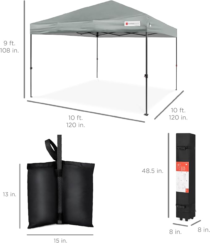 Best Choice Products 10x10ft Pop Up Canopy Tent, Outdoor Shade, 1 Person 1 - Image 9