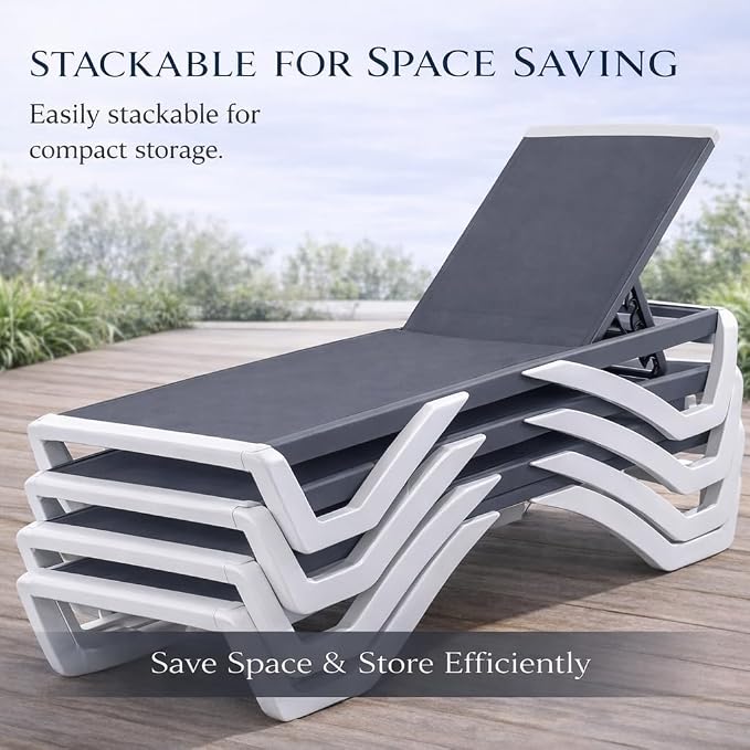 Kozyard Outdoor Chaise Lounge Chair, Full Flat Adjustable Patio Lounger - Image 4