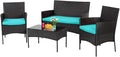 4 Pieces Conversation Set Modular Outdoor Furniture Set Water Resistant Patio by PayLessHere