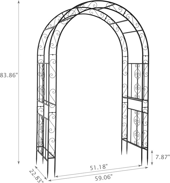 7FT Heavy Duty Steel Garden Arbor - Image 8