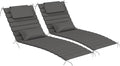 2PCS Outdoor Water-Resistant Olefin Chaise Lounge Cushions by Aofeite