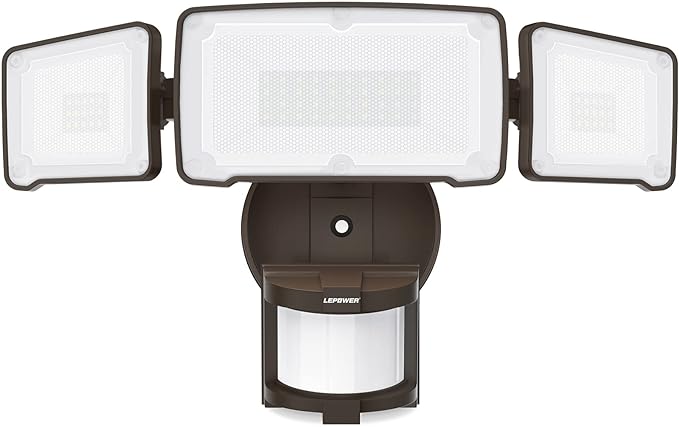 LEPOWER LED Security Light Motion Sensor Light Outdoor, 38W 4200LM Motion by LEPOWER