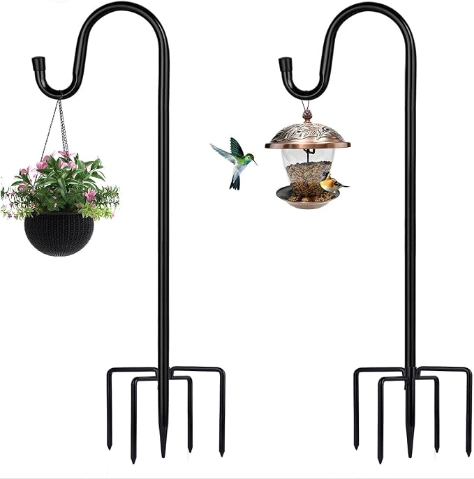Shepherd Hooks for Outdoor, 2 Pack 78 Inch Bird Feeder Pole - Image 8