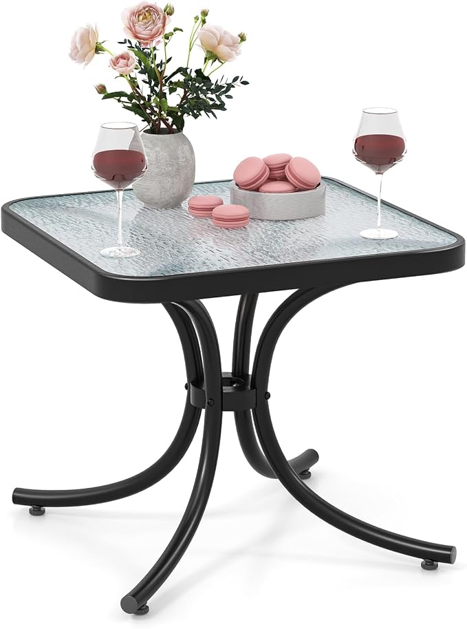 Tangkula Outdoor Side Table, 20 Inches Square End Table by TANGKULA