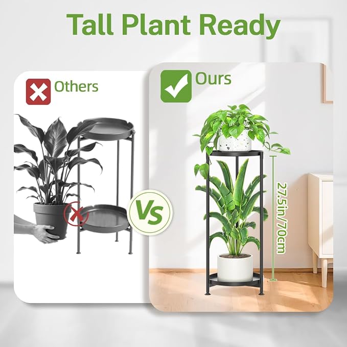 iDavosic.ly 2 Tier Corner Plant Stand Indoor, Tall Vertical Metal Flower Heavy - Image 3