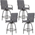 Outdoor Swivel Bar Stools Set of 4, Bar Height Patio Chairs by Godappe