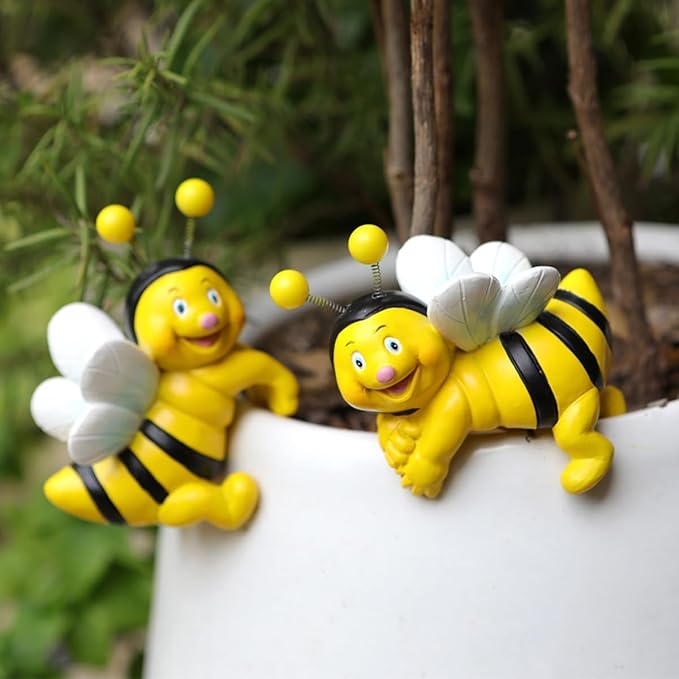 2-Piece Set Bees Pot Huggers for Planters, Climbing Bee Flower Pot Hugger - Image 7