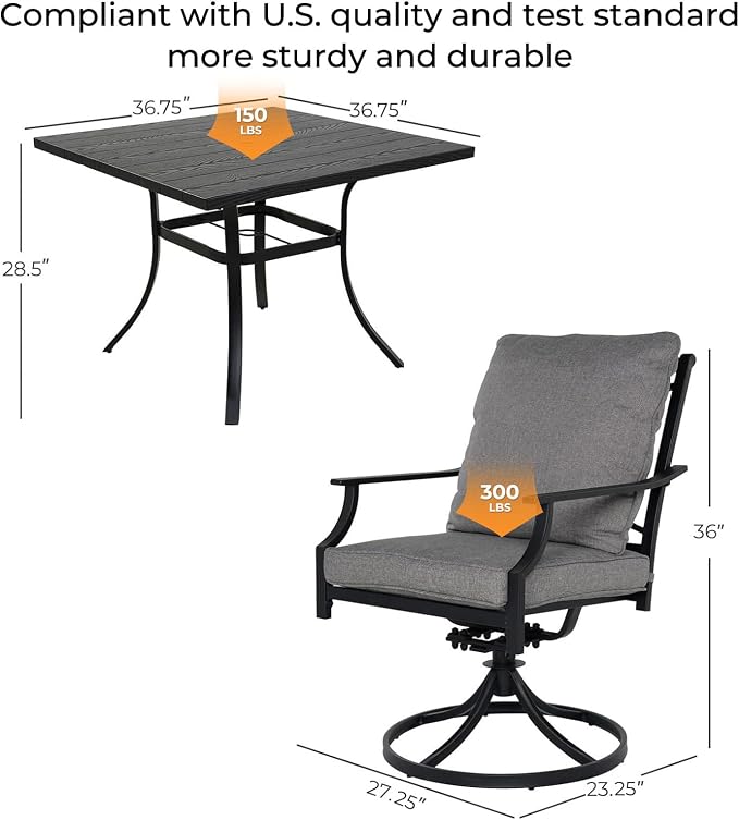 Grand patio 5-Piece Patio Dining Set - Image 2