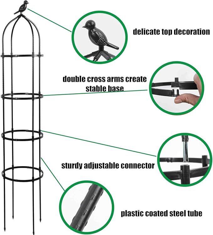 4-Pack 6FT Garden Obelisk Trellis - Image 3