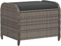 vidaXL Gray Poly Rattan Patio Stool by vidaXL