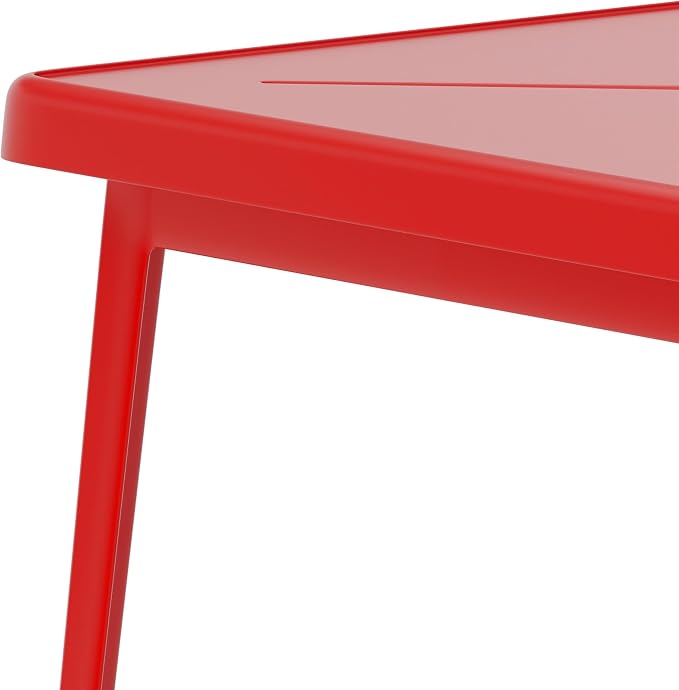 Pemberly Row Contemporary 28" Square Metal Bar Table, Galvanized Steel - Image 8