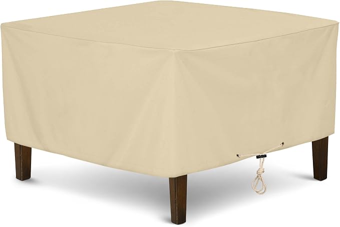 SunPatio Outdoor Ottoman Cover, Heavy Duty Waterproof Square Coffee Table Cover by SunPatio