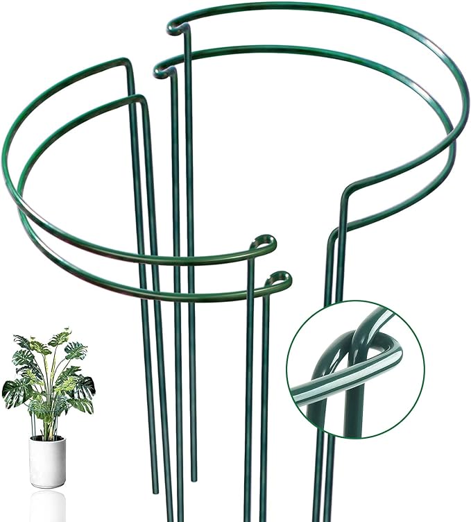 4 Pack Snake Plant Support Stakes, Peony Cages and Supports, Heavy-Duty by WooWellGoGoGoProducts