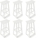 Outdoor Bar Stools Set of 6, 29 Inch All-Weather HDPE Bar Height Chairs by KULAMOONLIFEHOUSE