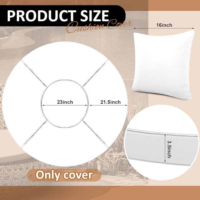 Patelai 66" Outdoor Daybed Cushion Cover Round Replacement - Image 2