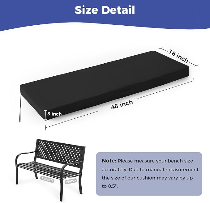 Outdoor Bench Cushions for Outdoor Furniture, Waterproof Bench Pillow, Fade - Image 4
