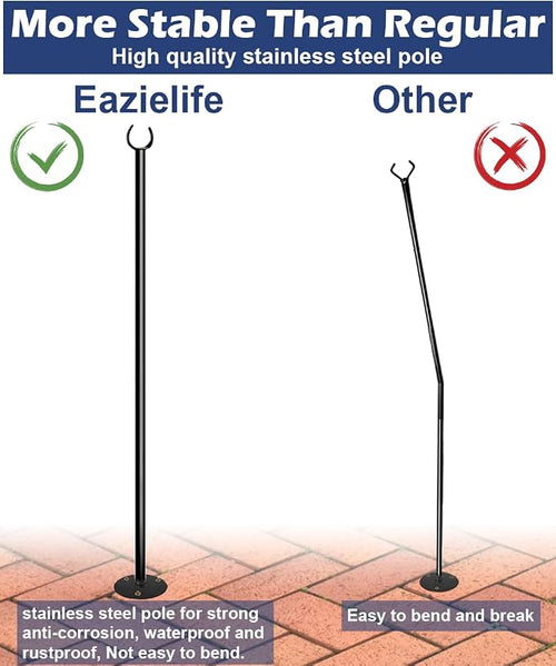 10FT String Light Poles for The Outdoor, Heavy Duty Metal Lighting Stand Pole - Image 2