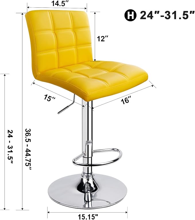 Leopard Modern Square PU Leather Adjustable Bar Stools - Image 2