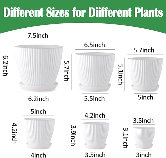 7.5/6.5/5.5/4.9/4.2/3.5 Inch Plant Pots - Image 3
