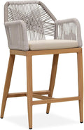 PURPLE LEAF Patio Counter Height Bar Stool 24" H Modern 1 Piece Rattan Outdoor by PURPLELEAF