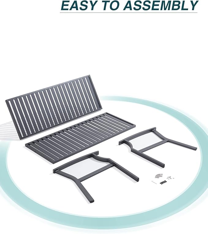 52" Outdoor Bench Garden Bench, Weatherproof Anti-Rust Heavy-Duty Outside - Image 8