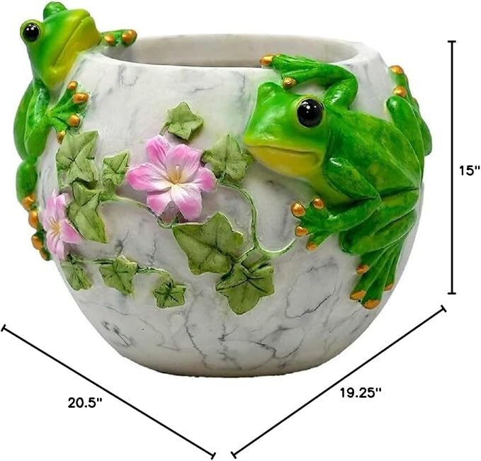 Spoontiques Frogs Flower Pot, Home Décor, Tabletop Decoration, Vase Window Décor - Image 2