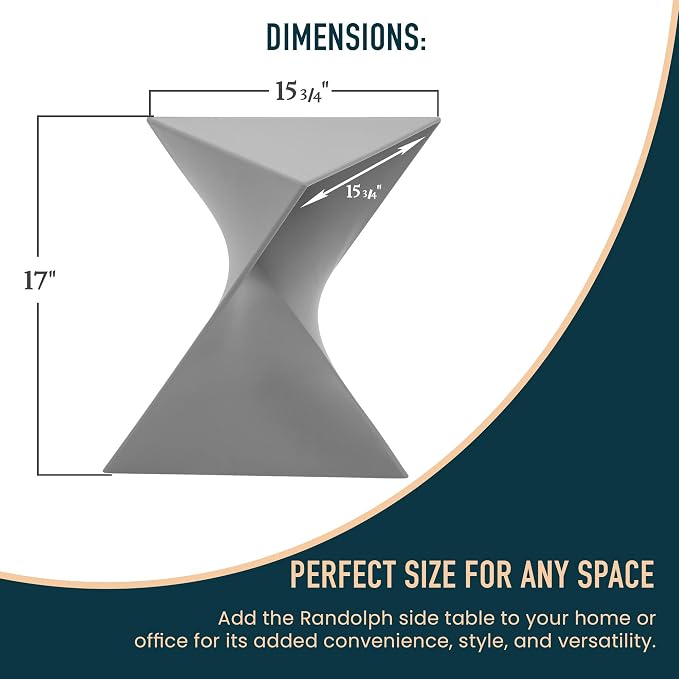 LeisureMod Modern Grey Accent Side Table - Image 3
